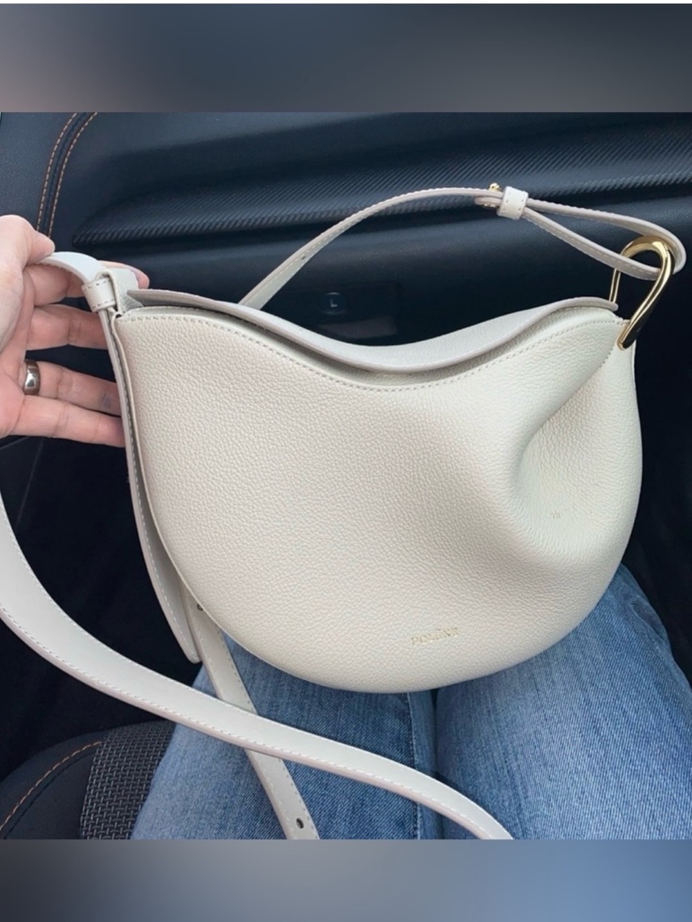 Polene Tonca Convertible Crossbody Bag in Chalk Like New